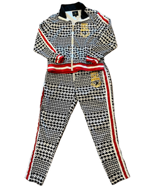 Vintage Baby Phat Co-Ord Houndstooth Tracksuit Set - Size XL - Y2K